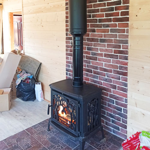   Монтаж чугунной печи-камина NORDflam ARICA (миниатюра)